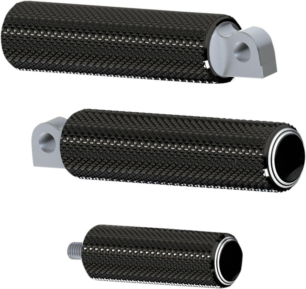 07-934 - Arlen Ness Fusion Male-Mount Footpegss For Harley Davidson FLD 1690 2012-2013 - Aluminum/Black