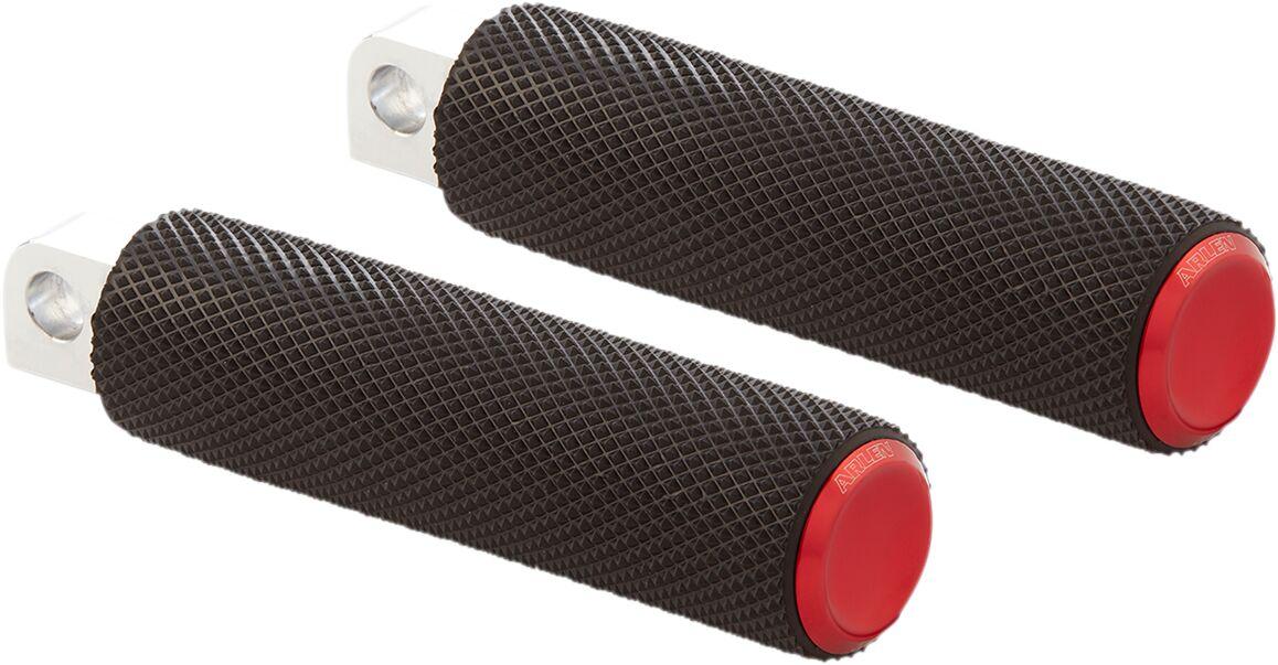 07-938 - Arlen Ness Fusion Male-Mount Footpegss For Harley Davidson FLD 1690 2012-2013 - Black/Red