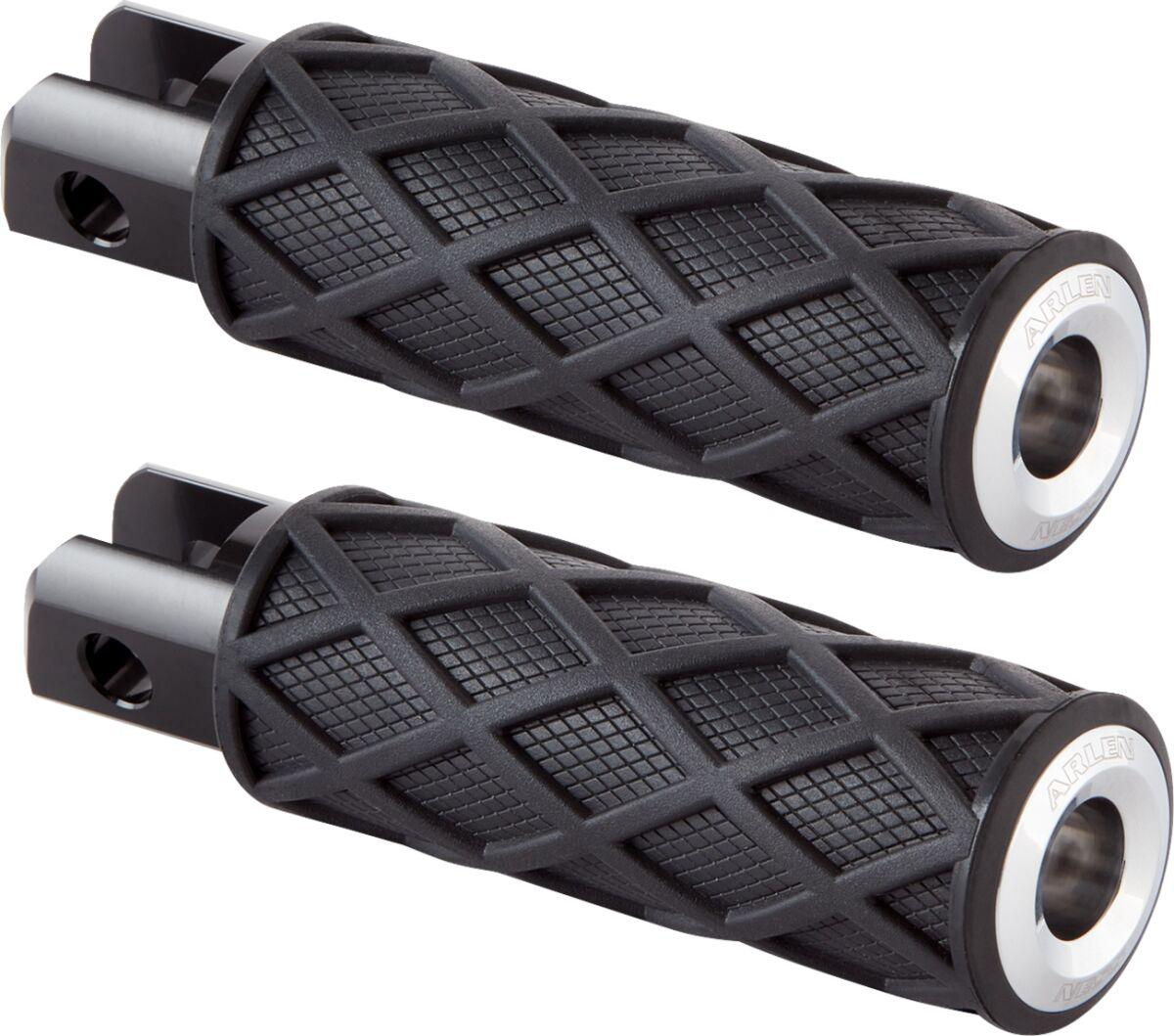 400-052 - Arlen Ness Diamond Rider Foot Pegs For Harley Davidson FLSB 1750 2018-2024 - Black/Chrome