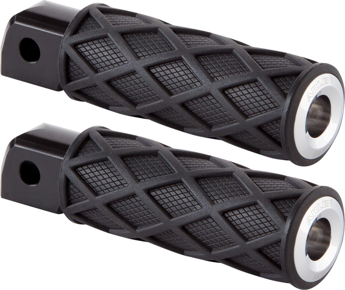 400-054 - Arlen Ness Diamond Passenger Foot Pegs For Harley Davidson FLDE 1750 2018-2020 - Black/Chrome