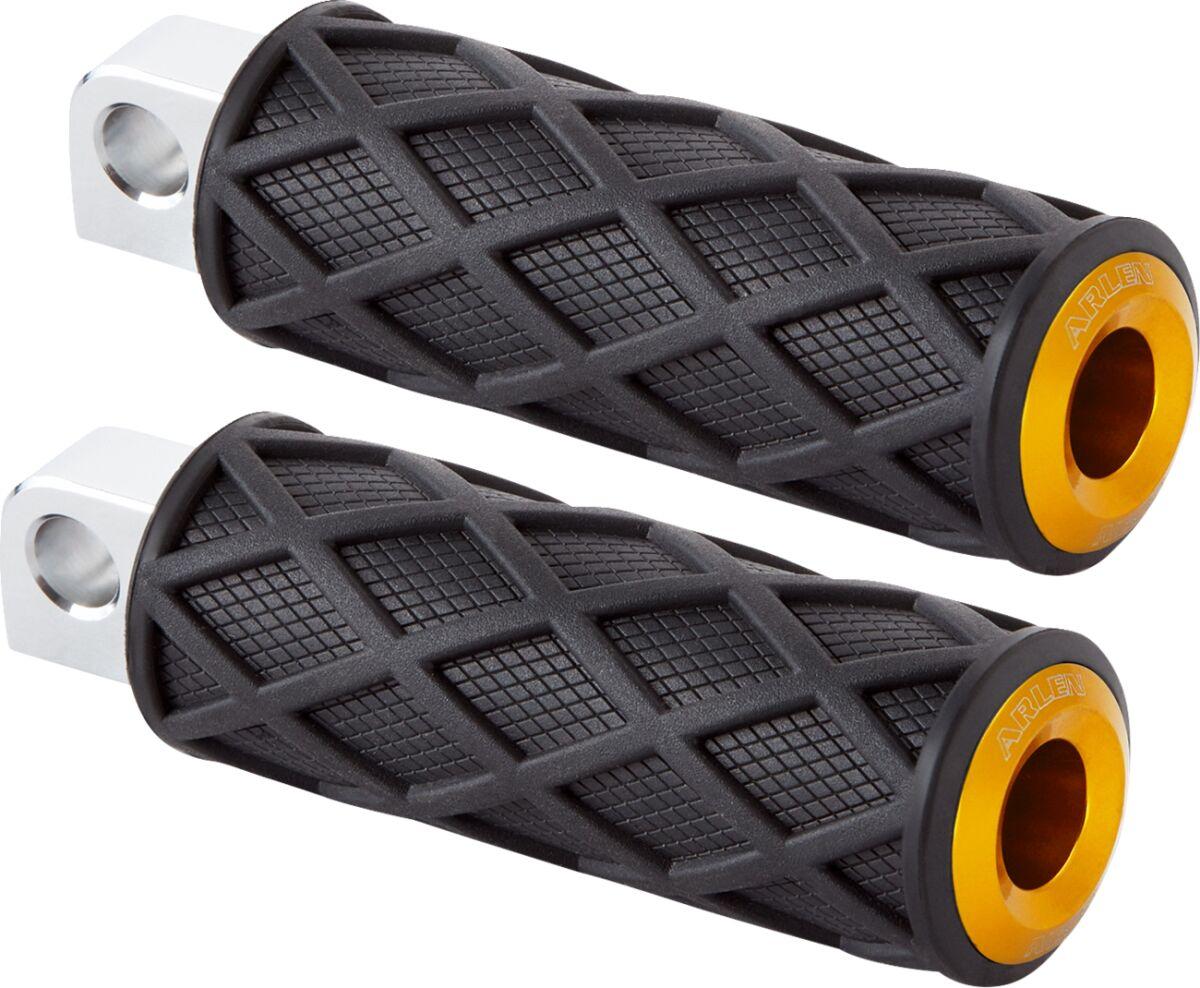 400-055 - Arlen Ness Diamond Rider Foot Pegs For Harley Davidson FLD 1690 2012-2013 - Black/Gold