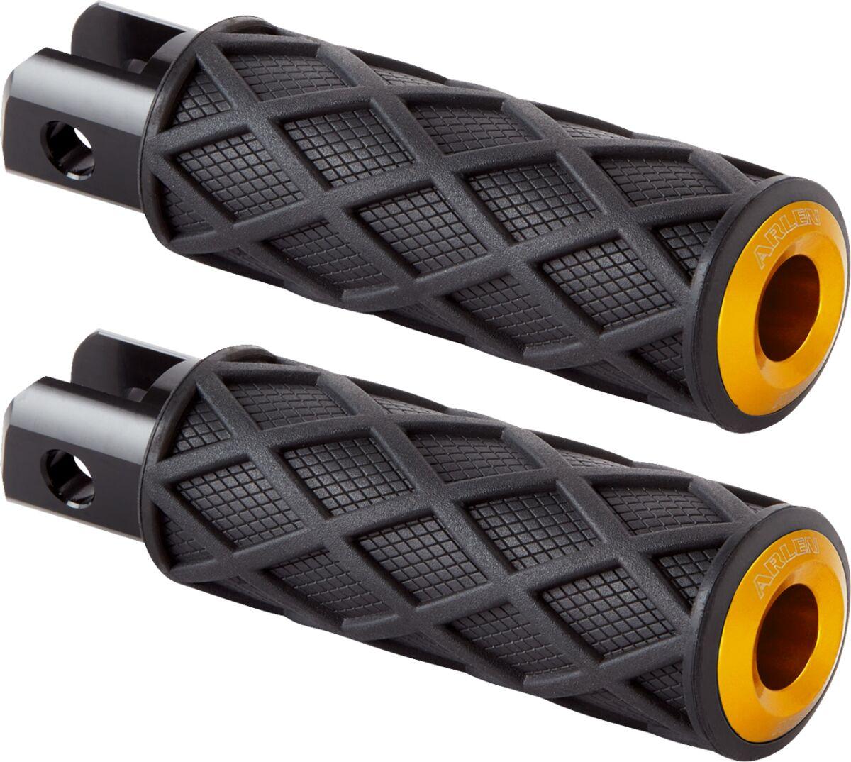400-057 - Arlen Ness Diamond Rider Foot Pegs For Harley Davidson FLSB 1750 2018-2024 - Black/Gold