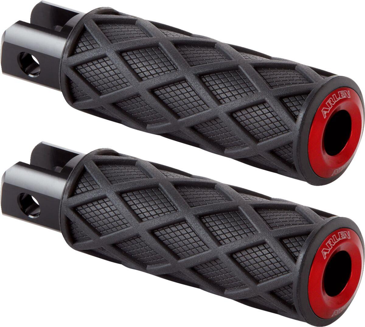 400-058 - Arlen Ness Diamond Rider Foot Pegs For Harley Davidson FLSB 1750 2018-2024 - Black/Red