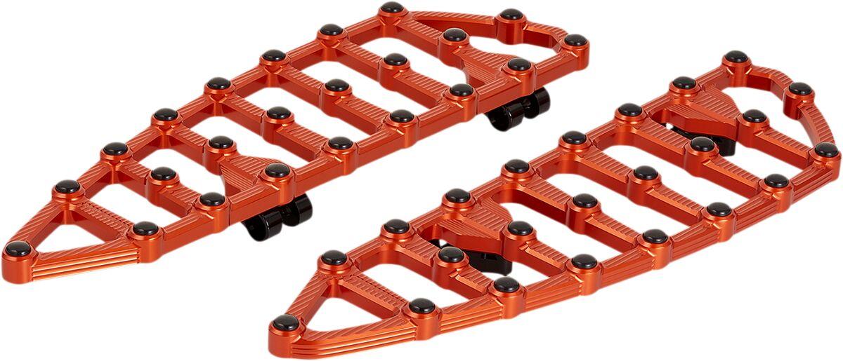 410-011 - Arlen Ness MX Billet Floorboards For Harley Davidson FLDE 1750 2018-2020 - Orange