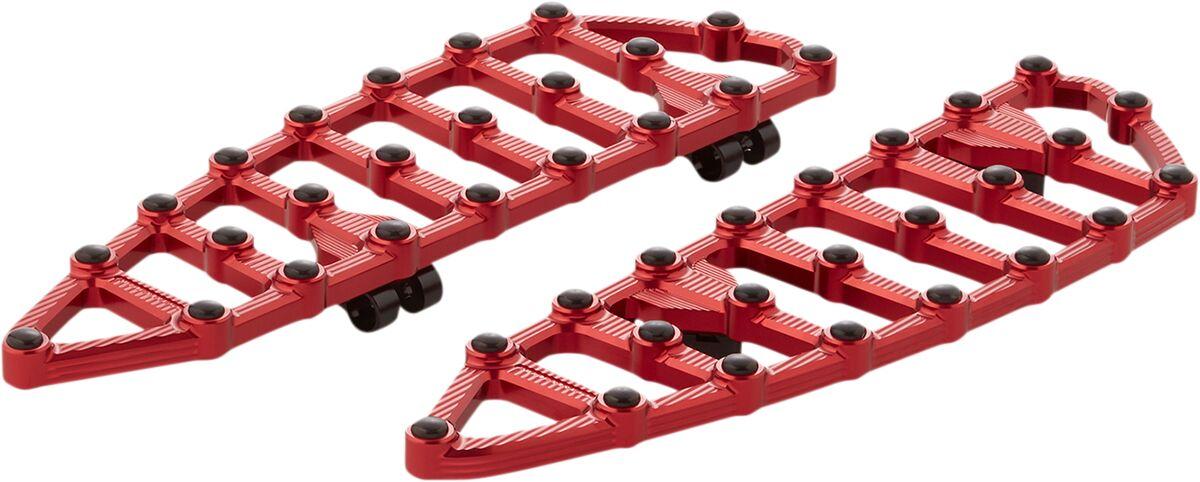 410-012 - Arlen Ness MX Billet Floorboards For Harley Davidson FLDE 1750 2018-2020 - Red