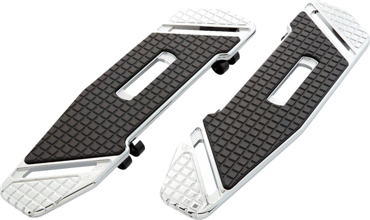 410-025 - Arlen Ness SpeedLiner Floorboards For Harley Davidson FLDE 1750 2018-2020 - Black/Chrome