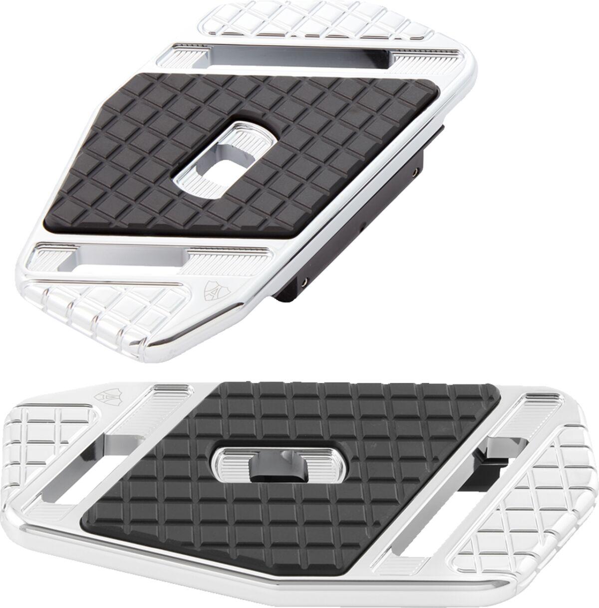 410-029 - Arlen Ness SpeedLiner Passenger Floorboards For Harley Davidson FLD 1690 2012-2013 - Black/Chrome