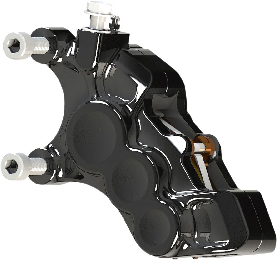 02-215 - Arlen Ness Tech 6 Piston Differential Bore Caliper For Harley Davidson FLH 1868 2021 Front Left - Black