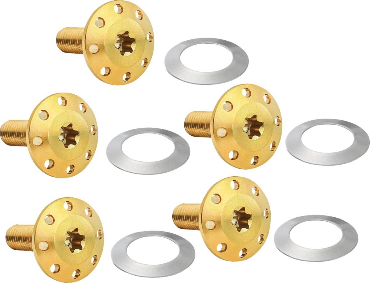 300-916 - Arlen Ness Holeshot Floating Brake Disc Bolt Kit For Harley Davidson FLHX 1923 2024 - Gold Front