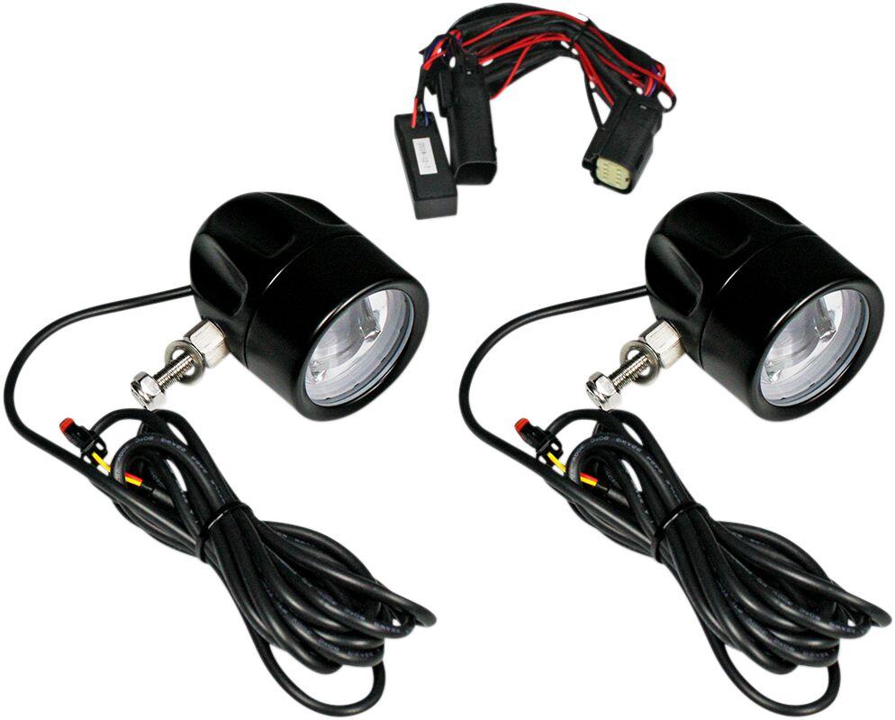 PB-FOG-SS6-B - Custom Dynamics ProBeam LED Halo Fog Lamps For Harley Davidson FLHX 1584 2010-2011 Black Clear