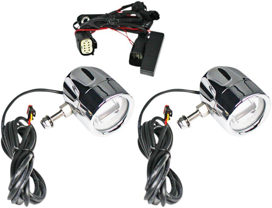 PB-FOG-SS6-C - Custom Dynamics ProBeam LED Halo Fog Lamps For Harley Davidson FLHX 1584 2010-2011 Chrome Chrome Clear