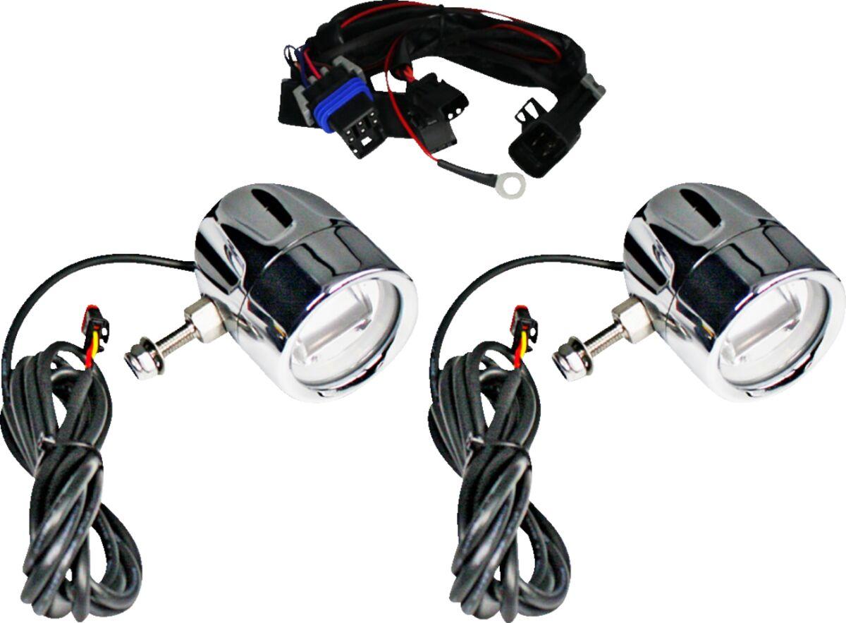 PB-FOG-CHAL-C - Custom Dynamics ProBeam LED Halo Fog Lamps For Indian Challenger 108 2020-2024 Chrome Clear