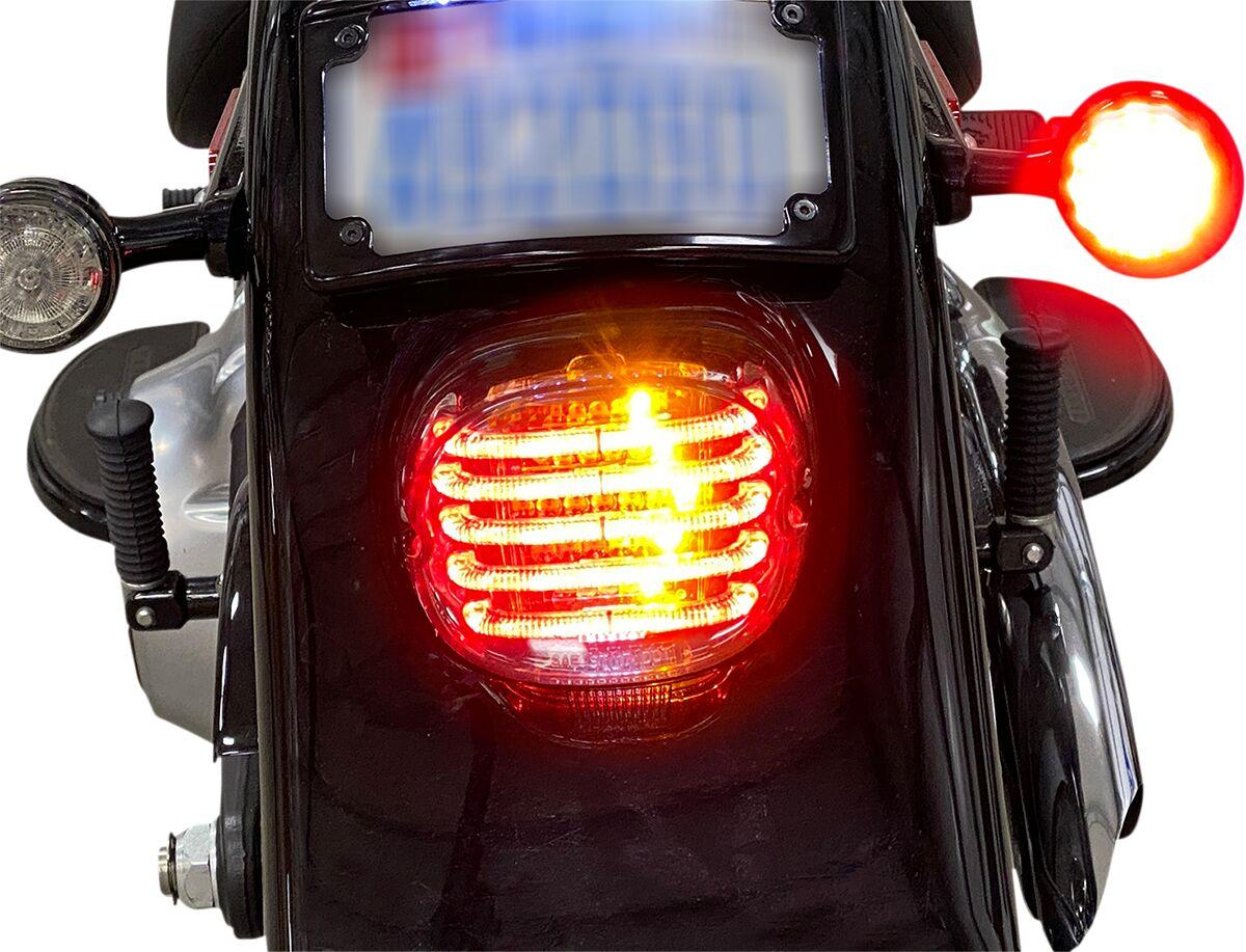 PB-TL-INT-BW-R - Custom Dynamics ProBeam Integrated Low Profile LED Taillights with Auxiliary Turn Signals For Harley Davidson FLD 1690 2012-2013 Rear Red