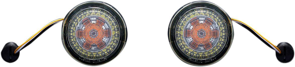 PB-AW-1157 - Custom Dynamics ProBeam Amber/White Dynamic Ringz For Harley Davidson FLD 1690 2012-2013 Smoke