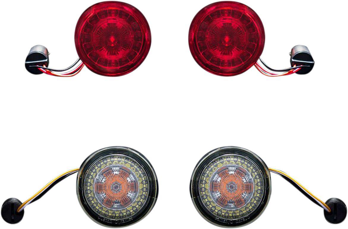 PB-BCM-KIT1 - Custom Dynamics ProBeam Front & Rear Turn Signal Conversion Kit For Harley Davidson FLFB 1750 2018-2020 Red/Smoke