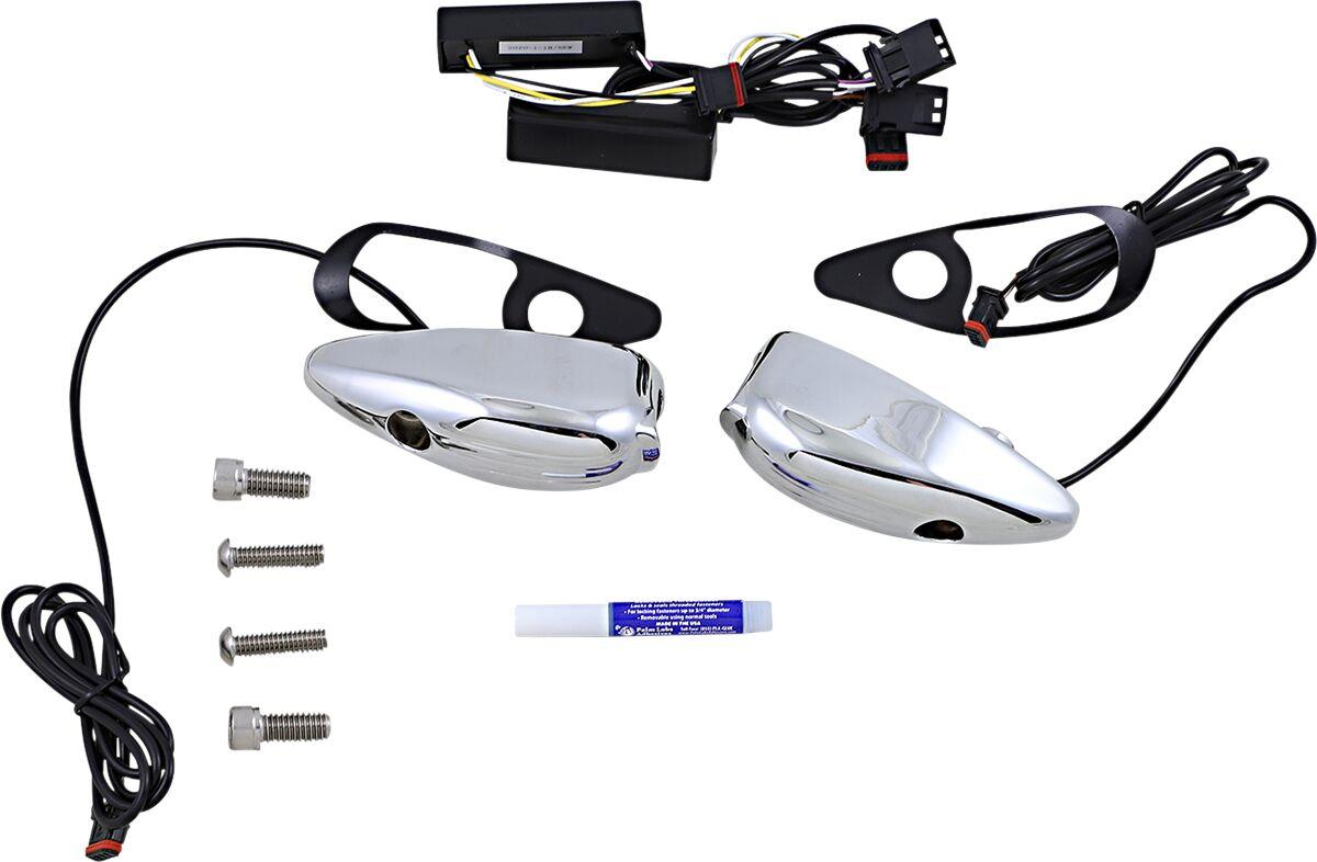 PB-RG-TS-15-C - Custom Dynamics ProBeam Road Glide Turn Signals For Harley Davidson FLTRK 1868 2020-2024 Chrome Smoke