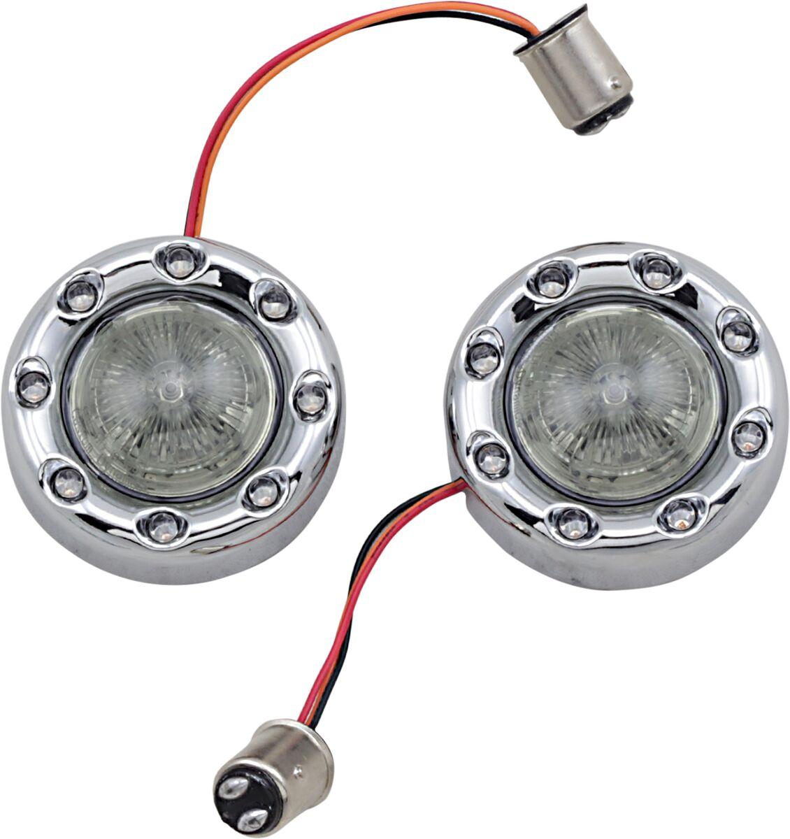 PB-BR-RR-57-CS - Custom Dynamics ProBeam Bullet Ringz 1157 Rear Turn Signals For Harley Davidson FLD 1690 2012-2013 Rear Chrome Smoke