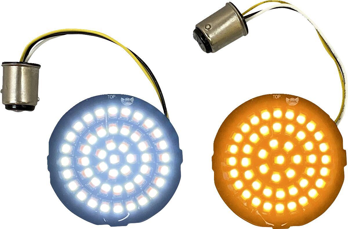 GEN-4-AW-1157 - Custom Dynamics Genesis 4 Amber/White LED Turn Signal Inserts For Harley Davidson FLD 1690 2012-2013
