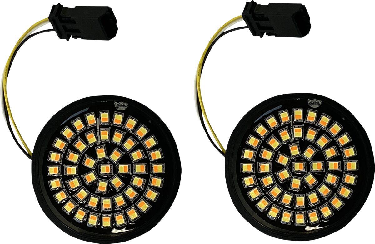 GEN-4-AW-JAE - Custom Dynamics Genesis 4 Solid Amber/White (Halo Free) LED Turn Signal Inserts for CVO For Harley Davidson FLHTCUTGSE 1923 2020-2022