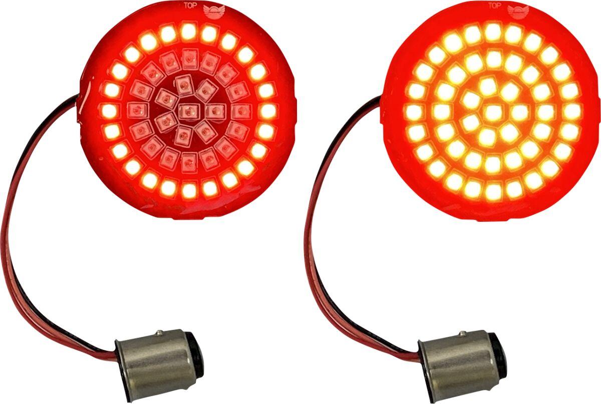GEN-4-RR-1157 - Custom Dynamics Genesis 4 Red Ring LED Turn Signal Inserts For Harley Davidson FLFB 1750 2018-2019 Rear