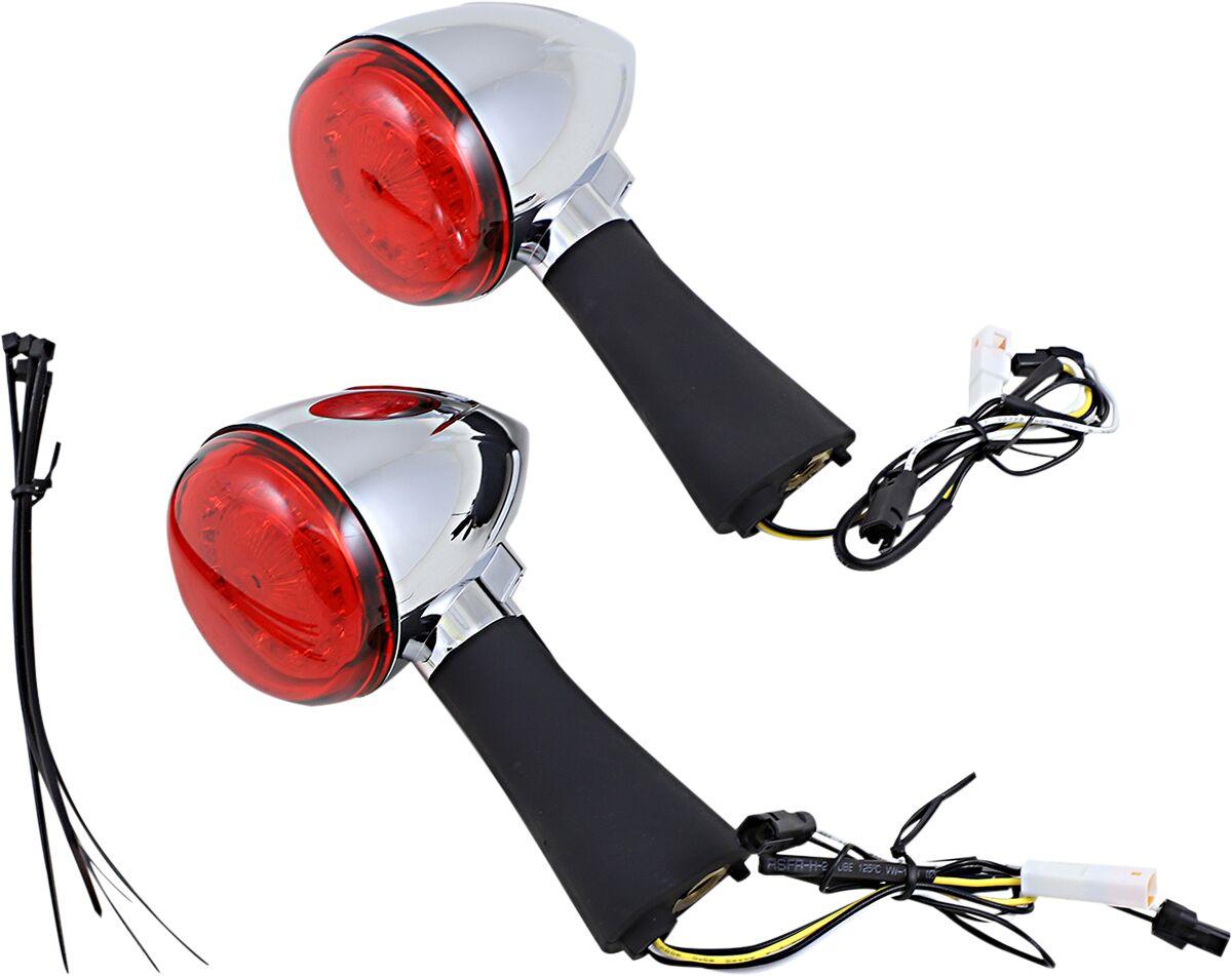 PB-SCOUT-RR-CR - Custom Dynamics ProBeam Rear LED Turn Signal For Indian Scout 60 2016-2022 Rear Chrome Red