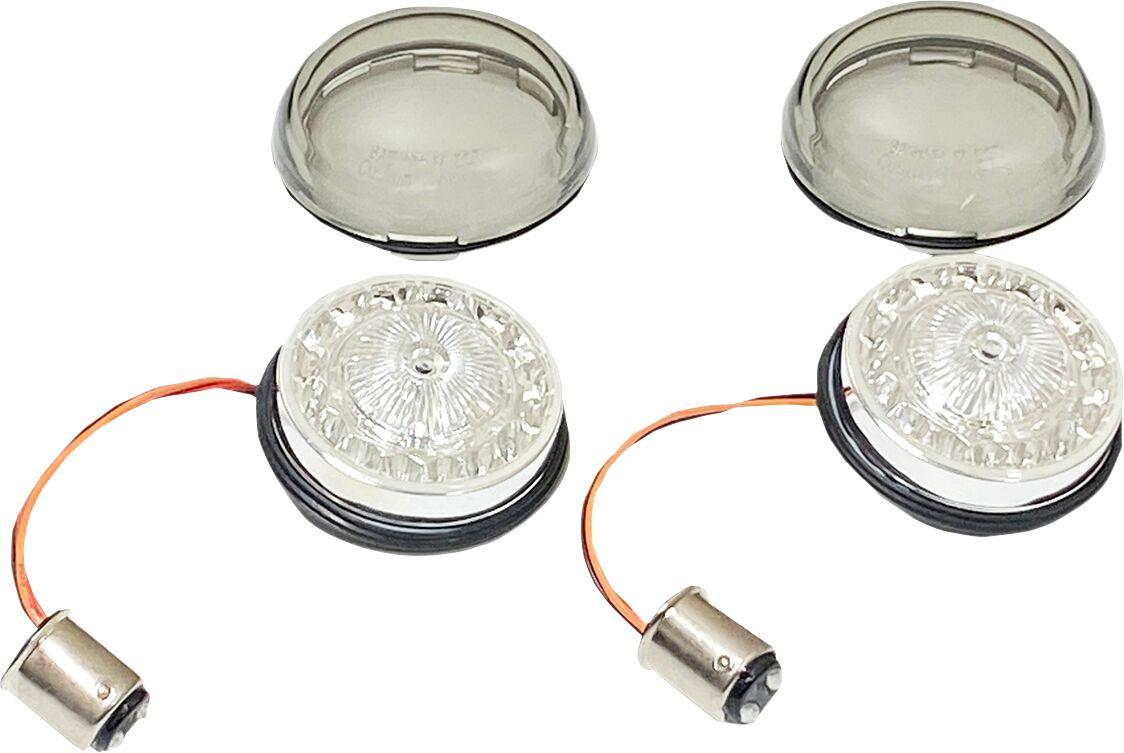 PB-RR-57-S - Custom Dynamics ProBeam Rear Red Ring LED Turn Signal Insert For Harley Davidson FLFB 1750 2018-2020 Rear Chrome Smoke