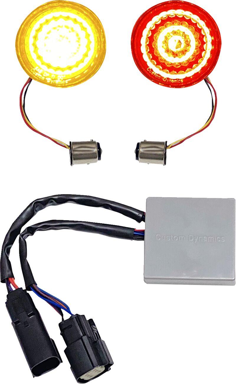 CD-STS-AR-57 - Custom Dynamics Smart LED 1157 Bullet Turn Signals with Controller For Harley Davidson FLHRXS 1750 2017-2018 Rear Smoke