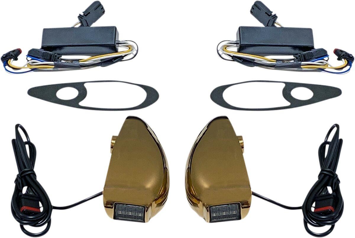 PB-RG-TS-15-G - Custom Dynamics ProBeam Road Glide Turn Signals For Harley Davidson FLHRXS 1750 2017-2018 Gold Smoke