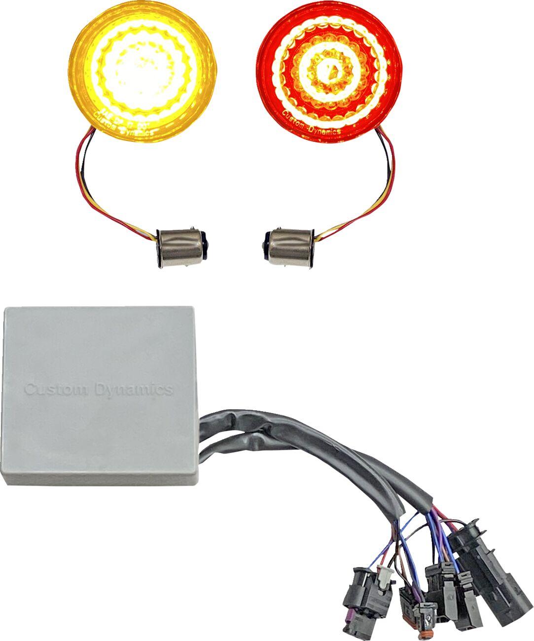 CD-STS-RSGST - Custom Dynamics Smart LED Bullet Turn Signal Inserts For Harley Davidson FLFB 1750 2018-2019 Rear Smoke