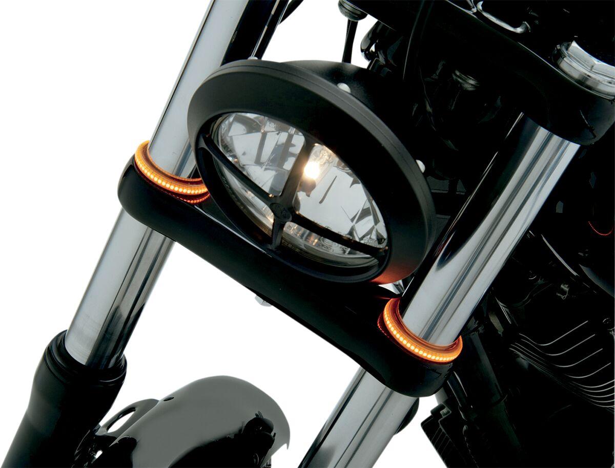 TW56AS - Custom Dynamics TruWRAPZ 360 Degree LED Fork Lights For Harley Davidson FLSB 1750 2021 Fork Smoke