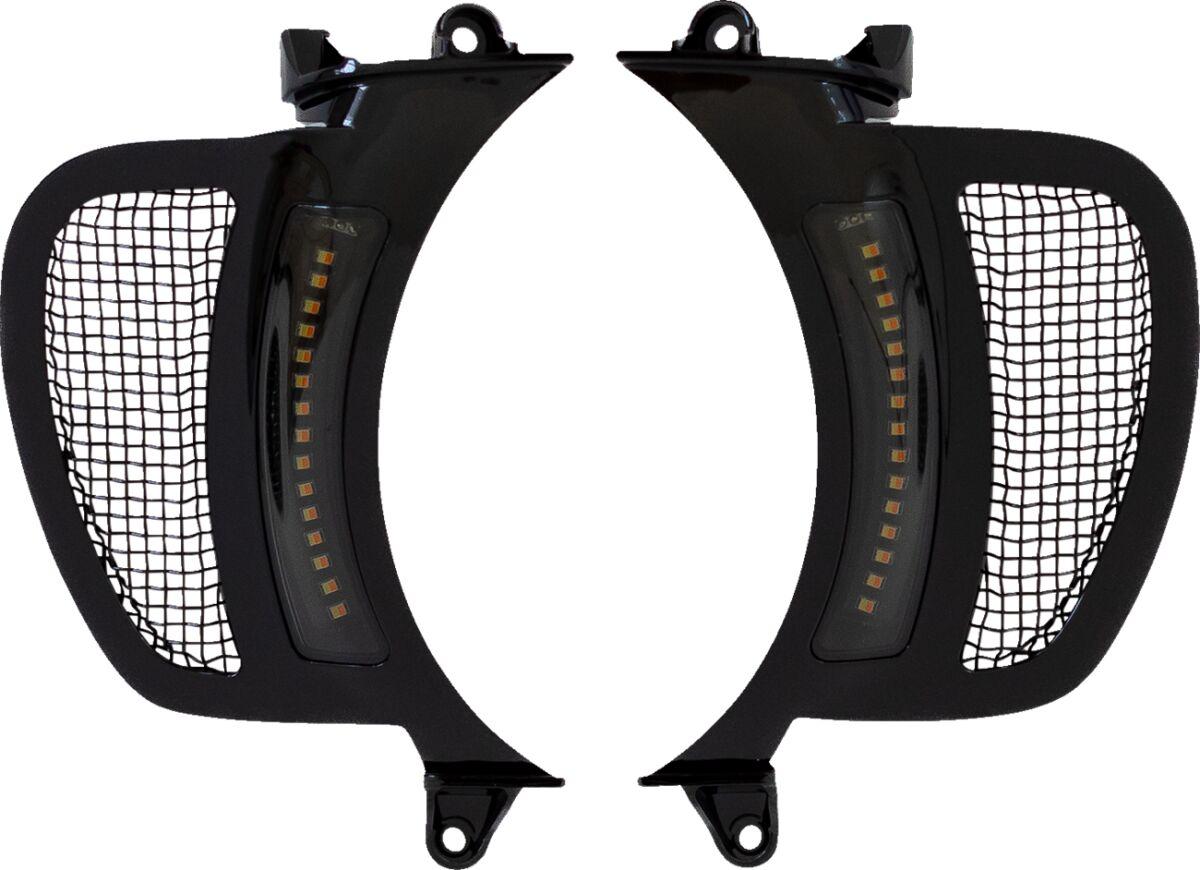 CD-RG-V-AW2-BB - Custom Dynamics Genesis 4 Dynamic LED Road Glide Vent Inserts For Harley Davidson FLTRK 1868 2020-2024 Black Smoke