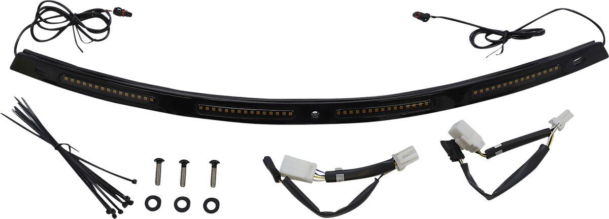 CD-WT2-01-B - Custom Dynamics Genesis 4 Dynamic LED Batwing Windshield Trim For Harley Davidson FLHT 1584 2007-2008 Black Smoke