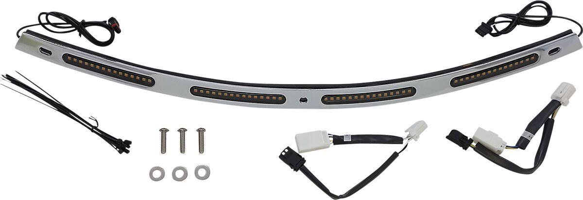CD-WT2-01-C - Custom Dynamics Genesis 4 Dynamic LED Batwing Windshield Trim For Harley Davidson FLHT 1584 2007-2008 Chrome Smoke