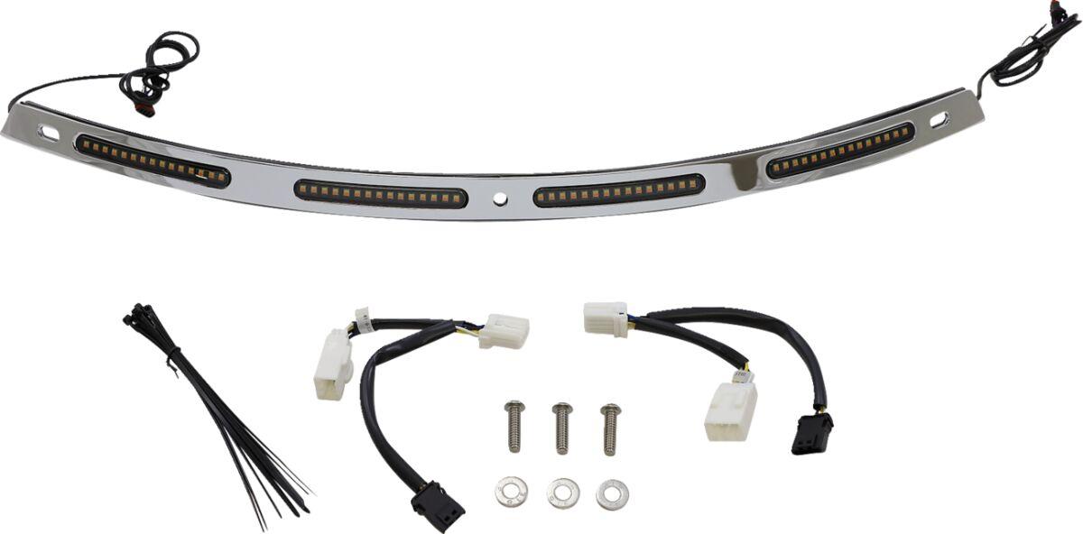CD-WT2-SEQ-01-C - Custom Dynamics LED Batwing Windshield Trim For Harley FLHT1584 2007-2008 Chrome