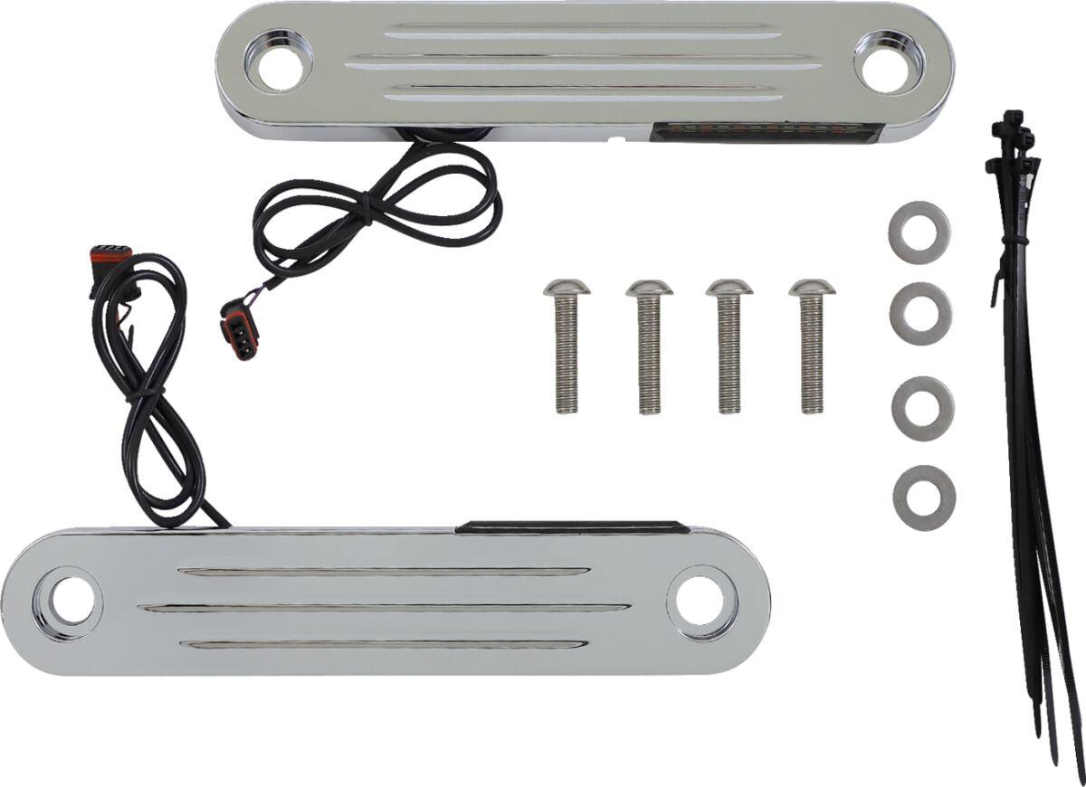 PB-DS2-14-C - Custom Dynamics ProBeam Dynamic Strips V2 Front Turn Signals For Harley Davidson FLH 1868 2021 Chrome Smoke