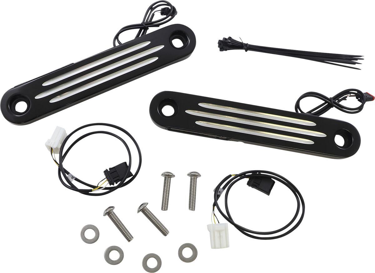PB-DS2-13-CON - Custom Dynamics ProBeam Dynamic Strips V2 Front Turn Signals For Harley Davidson FLHT 1450 Contrast Smoke