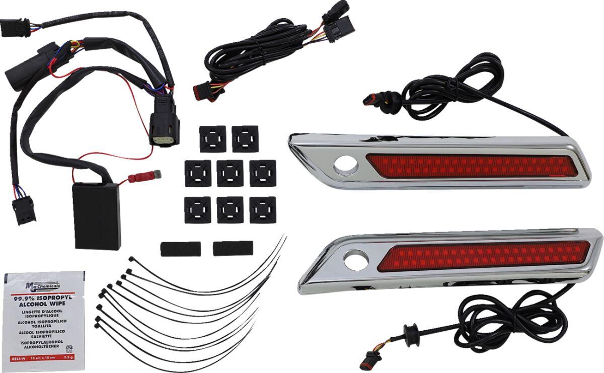 CD-SBL-DC-RC - Custom Dynamics Saddlebag Latch Dual Color Accent Lights For Harley Davidson FLHRXS 1750 2017-2018 Red