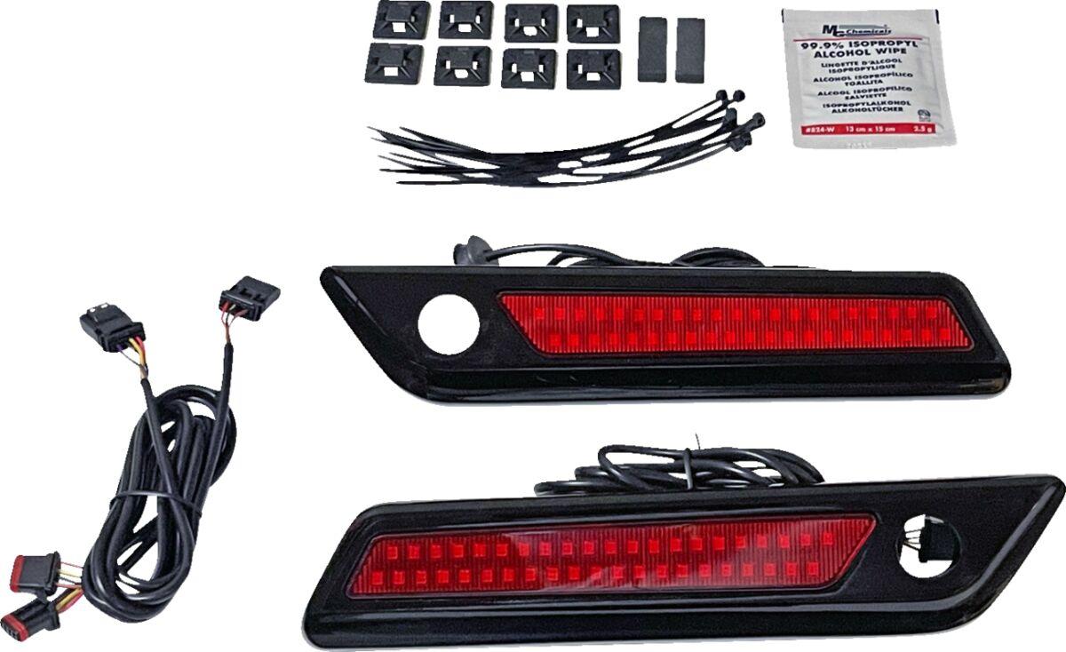 CD-SBL-DC4-RB - Custom Dynamics Saddlebag Latch Dual Color Accent Lights For Harley Davidson FLH 1868 2021 Red