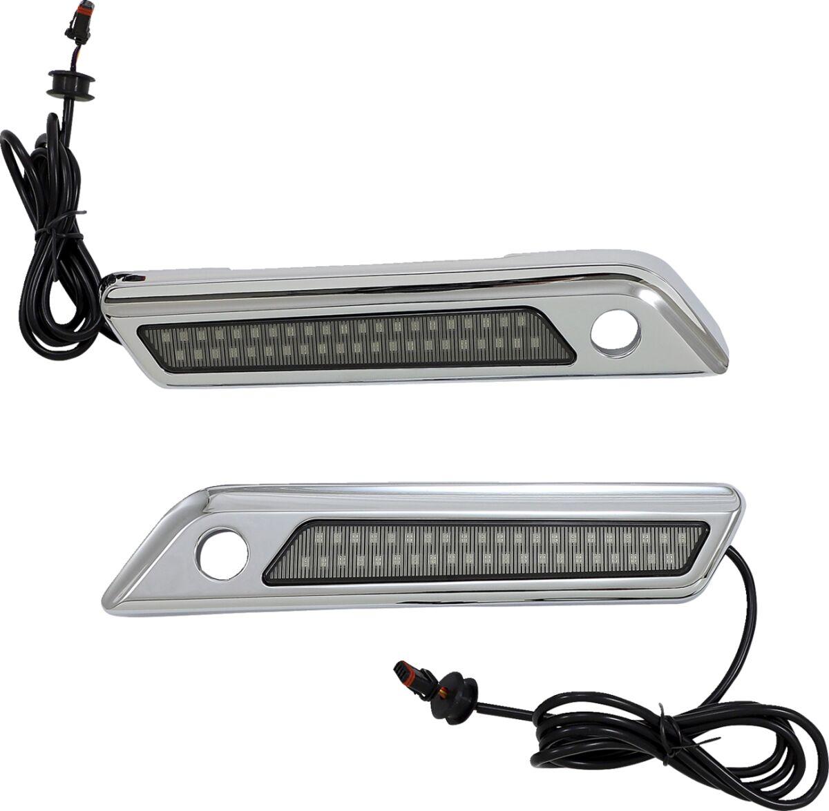 CD-SBL-DC4-SC - Custom Dynamics Saddlebag Latch Dual Color Accent Lights For Harley Davidson FLH 1868 2021 Smoke