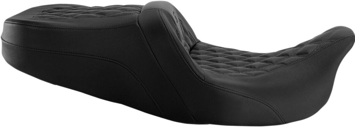 808-07B-182 - Saddlemen Roadsofa Lattice Stitch Seat For Harley Davidson FLHR 1584 2007-2008 - Black