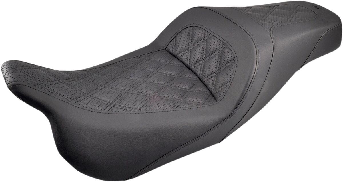 808-07B-162 - Saddlemen Slim Lattice Stitched Seat For Harley Davidson FLHR 1584 2007-2008 - Black