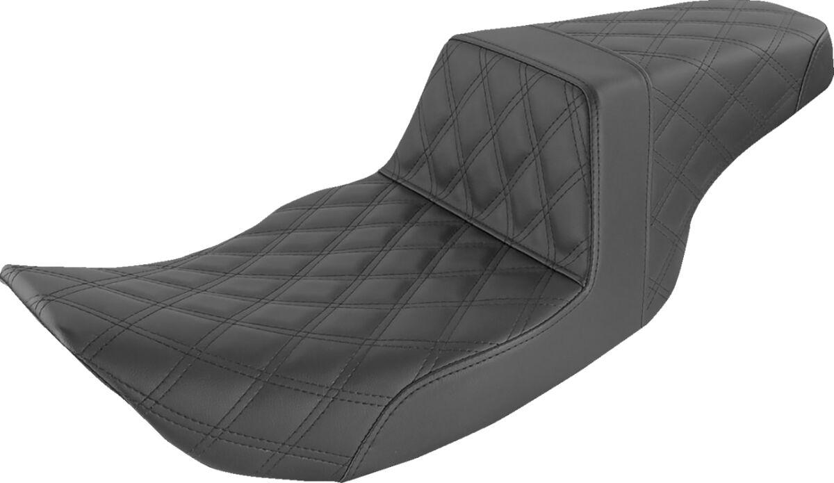897-06-175 - Saddlemen Step Up Full Lattice Stitch Seat For Harley Davidson FLHR 1340 1997-1998 - Black