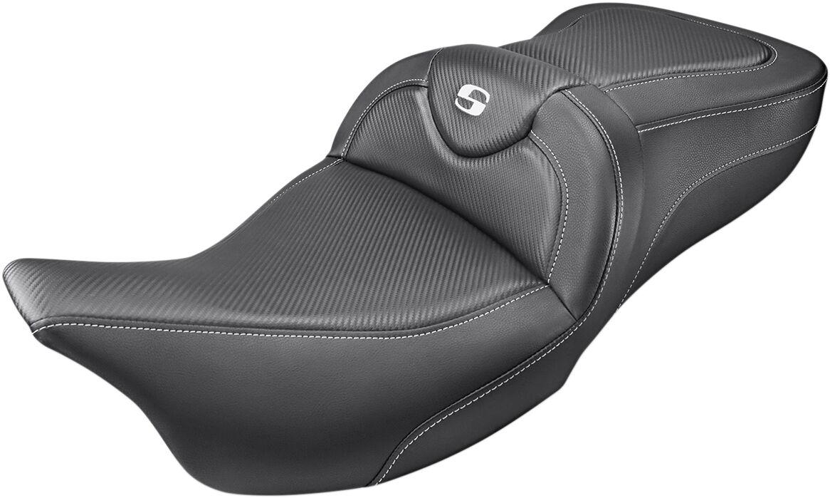 808-07B-185 - Saddlemen Roadsofa Carbon Fibre Seat For Harley Davidson FLHR 1584 2007-2008 - Black
