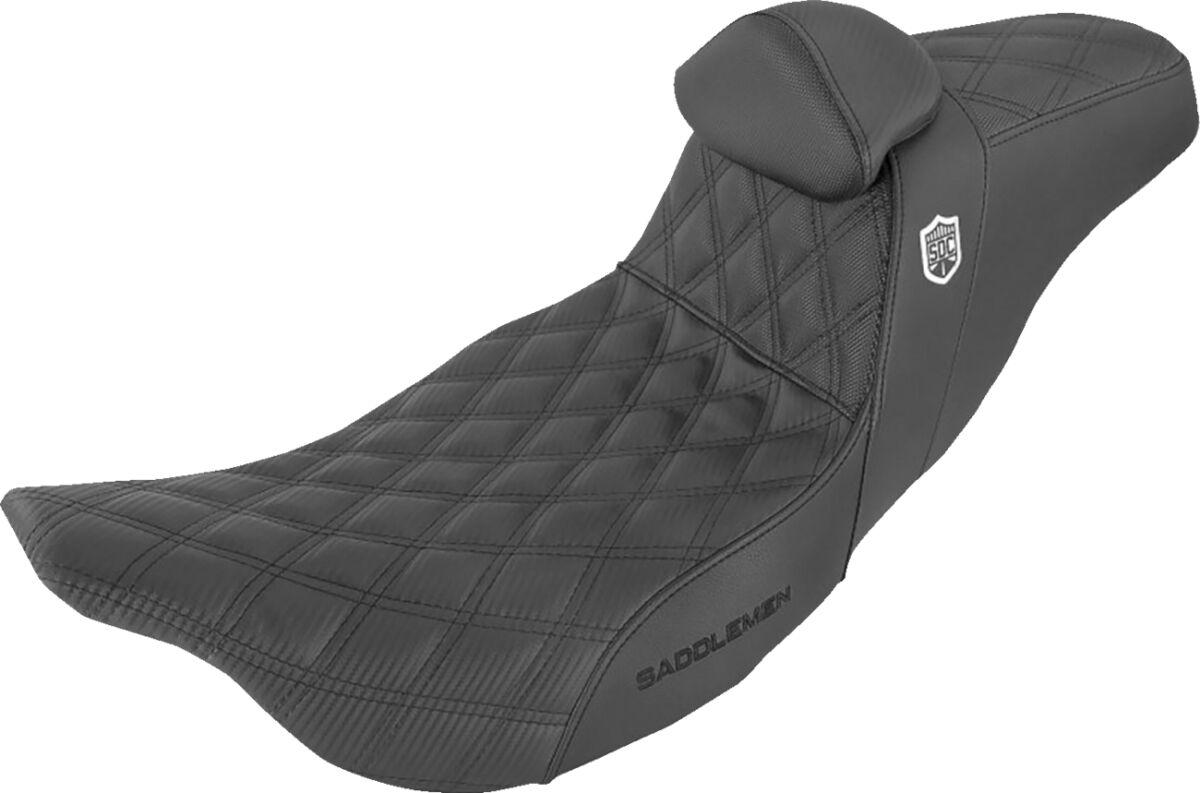 SC80807DB0 - Saddlemen Pro Series SDC Performance Grip Seat With Backrest For Harley Davidson FLHR 1584 2008 - Black