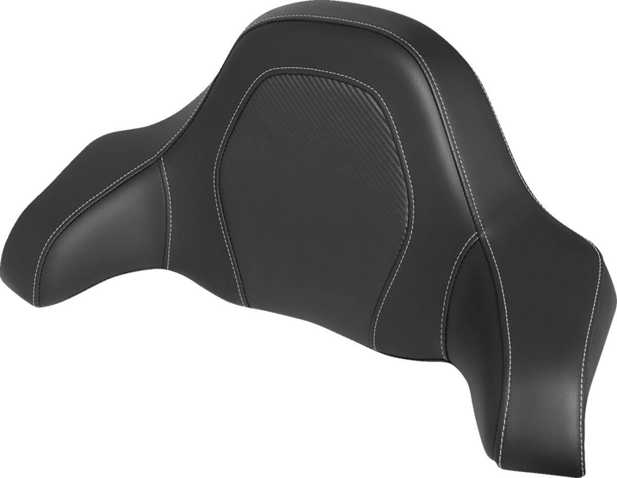90-11884CF - Saddlemen Tour Pack Backrest Pad Cover For Harley Davidson FLHR 1340 1994-1998 - Black/Carbon Fiber Inserts
