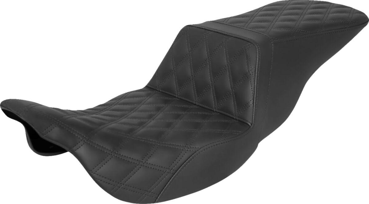 808-07B-195 - Saddlemen Tour Step Up Full Lattice Stitch Seat For Harley Davidson FLH 1868 2021 - Black