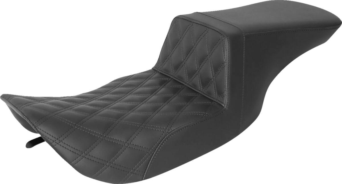 897-06-192 - Saddlemen Tour Step Up Black Stitching Seat For Harley Davidson FLHR 1340 1997-1998 - Black