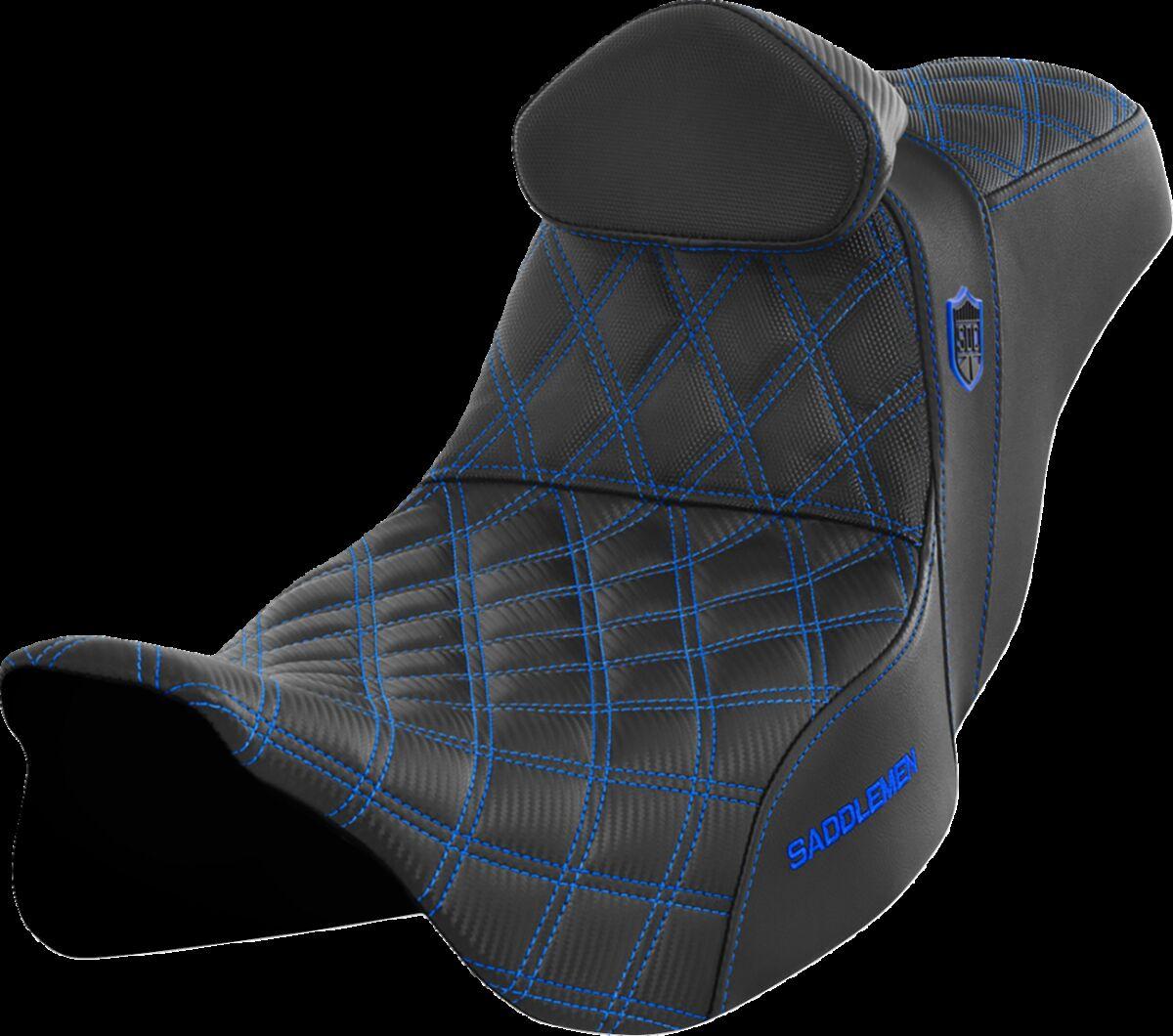 SC80807BLURT - Saddlemen Pro Series SDC Performance Grip Seat For Harley Davidson FLH 1868 2021 - Black/Blue