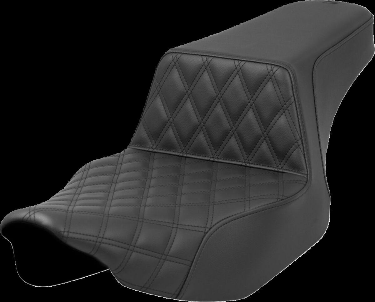 823-07E-172 - Saddlemen Step Up Seat Lattice With Rear Smooth For Harley Davidson FLHX 1923 2024 - Black