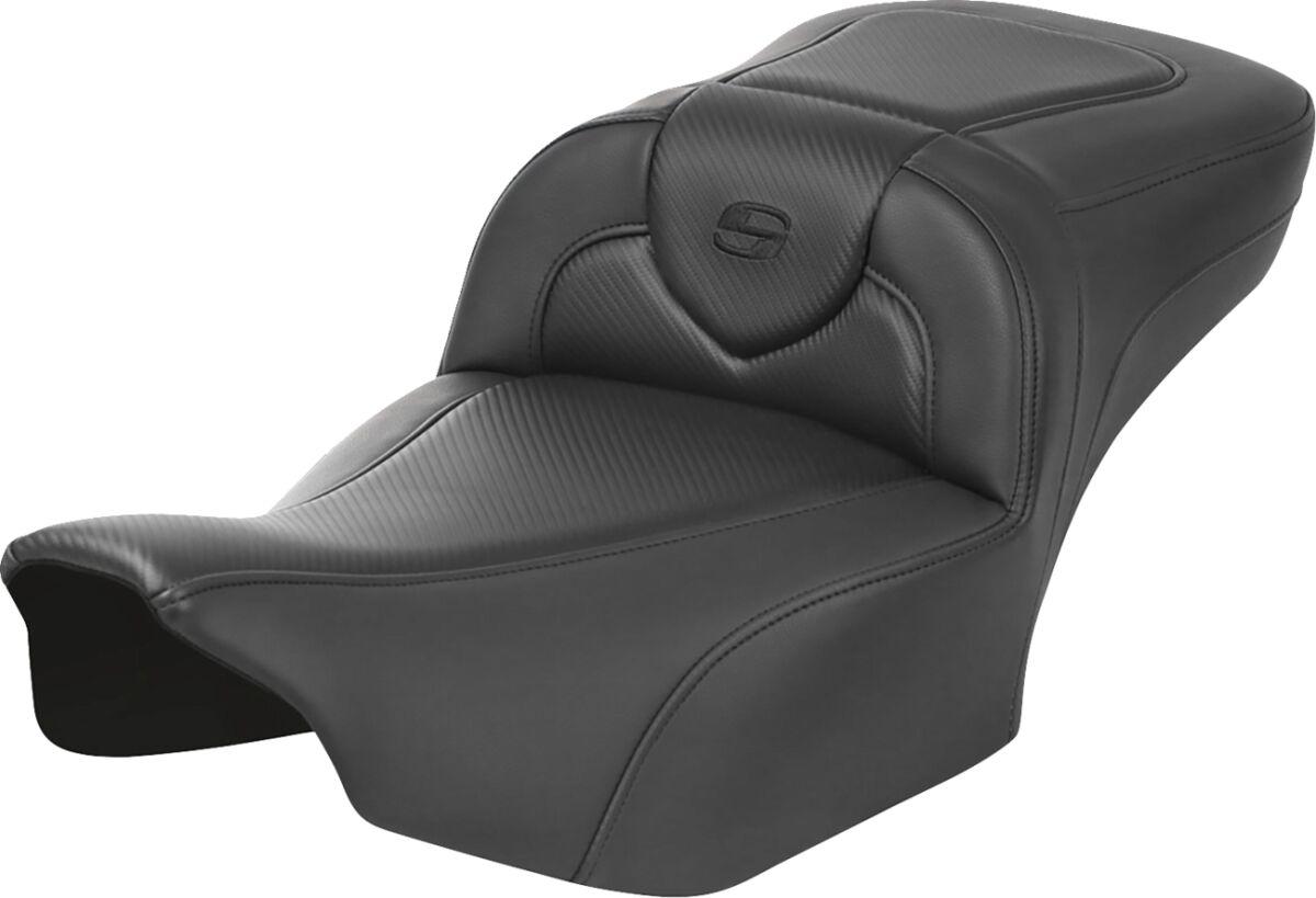 823-07-18600 - Saddlemen Roadsofa Extended Reach Carbon Weave Seat For Harley Davidson FLHX 1923 2024 - Black